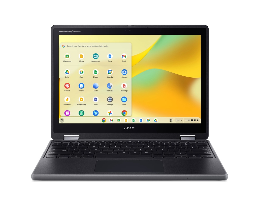 [NX.JAYEH.003] Acer Acer Chromebook R857T-TCO-C04U Intel® N N150 31 cm (12.2") Touchscreen WUXGA 8 GB LPDDR5x-SDRAM 64 GB eMMC Wi-Fi 6E (802.11ax) ChromeOS US International Zwart